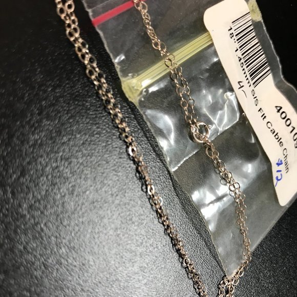 18" 1.45 mm Sterling Silver Cable Chain Necklace - Picture 2 of 4
